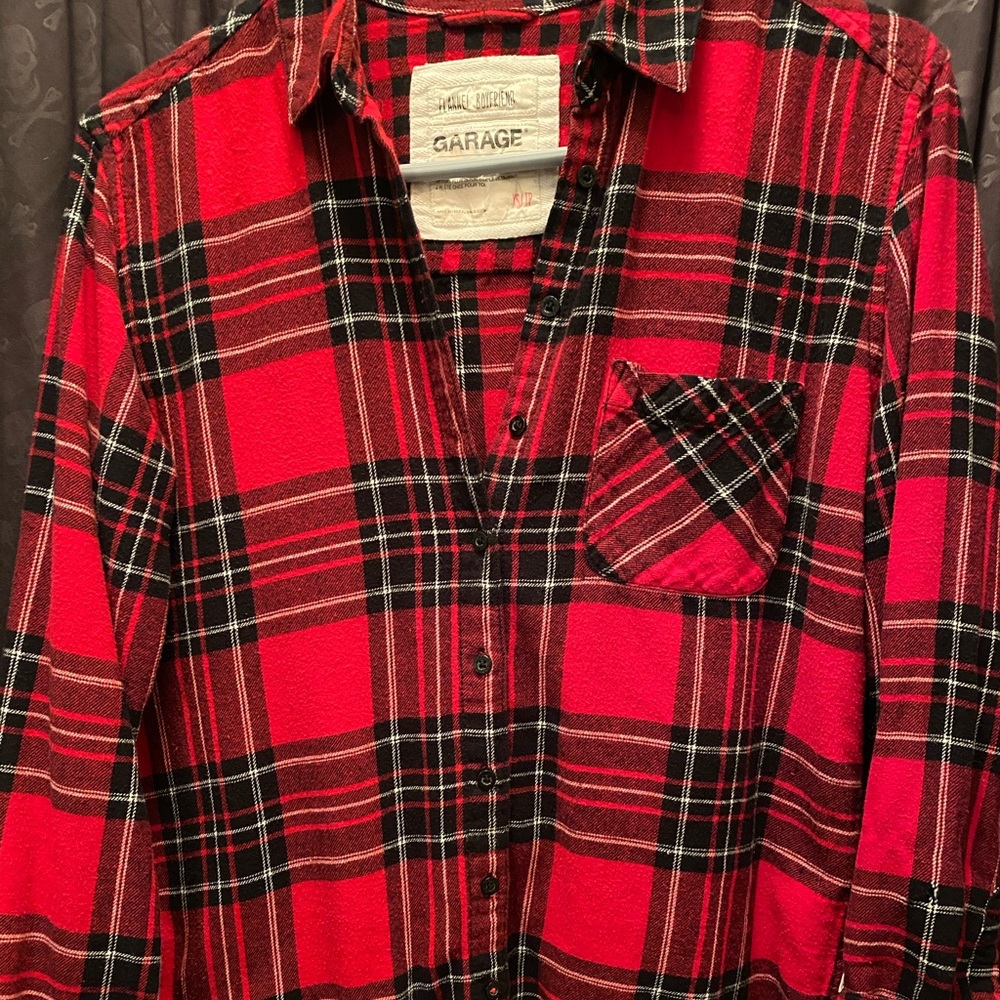 Garage Brand - Red Plaid Boyfriend Flannel